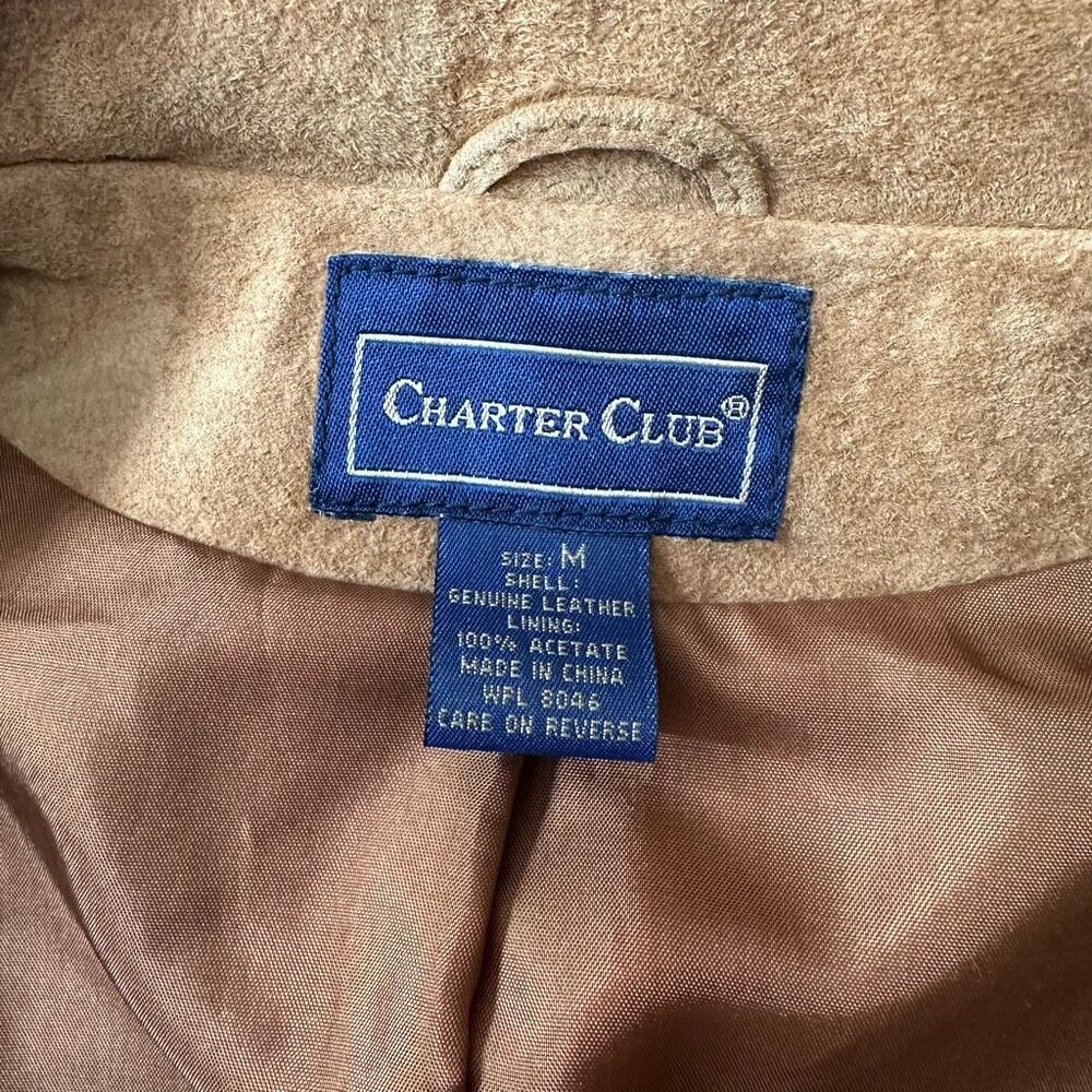Vintage Charter Club Suede Genuine Leather Zip Up Vest Western Cowboy | Size M - Picture 7 of 8